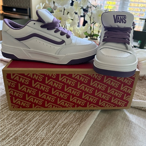 Vans Kids Sneakers - White and Purple - Picture 1 of 5